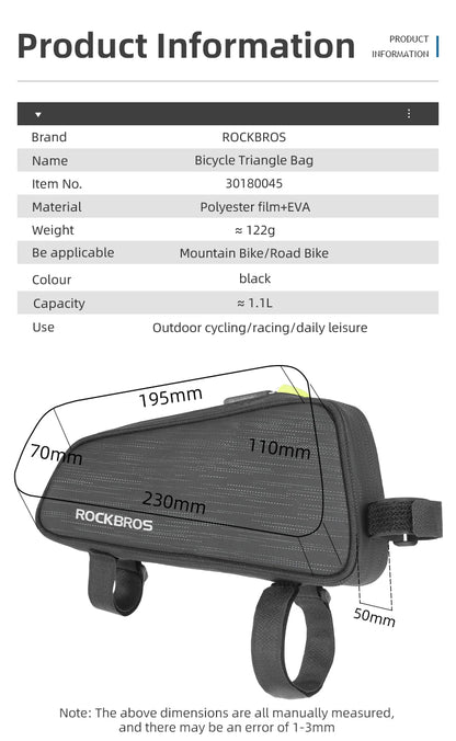 RockBros Front Tube Bike Bag