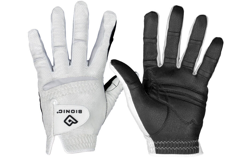 Bionic RelaxGrip 2.0 Golf Glove - White/Black palm - All Weather